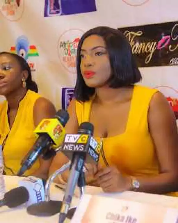 Photos: Actress Chika Ike Stuns In Yellow At AIT For Press Briefing Of Her Reality Show
